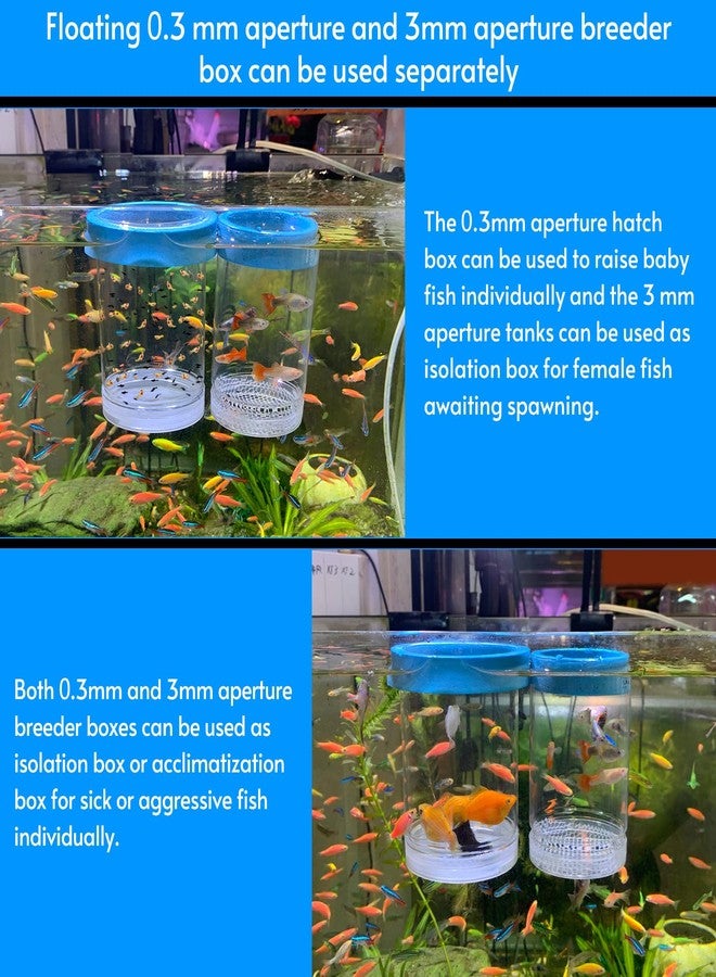 NestBasics middlefloatingbreederbox Breeder Box for Fish Tank Isolation Aquarium Separator Hatchery Incubator for Guppy Baby Betta Saltwater Clownfish Coral Aggressive or Injured Fish (Middle Two-Piece Set) - Image 5